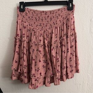 Sienna Sky Floral Mauve Mini Skirt